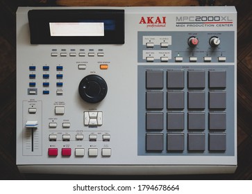 Moscow 12.08.2020 .Akai MPC Electronic Musical Instrument, Drum Machine For Creating Hip Hop Instrumentals