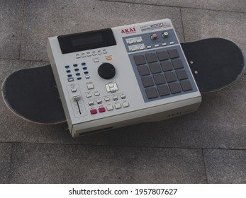 Moscow 18.04.2021 .Akai MPC Electronic Musical Instrument, Drum Machine For Creating Hip Hop Instrumentals