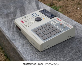 Moscow 18.04.2021 .Akai MPC Electronic Musical Instrument, Drum Machine For Creating Hip Hop Instrumentals