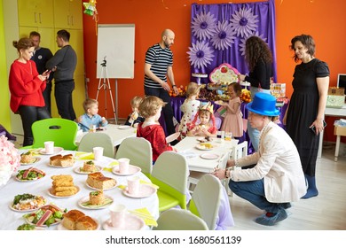 Moscow, April 7, 2019, Afternoon Tea For Children At A Festive Event