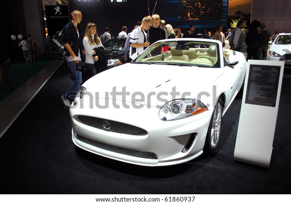 MOSCOW - AUG 26:\
Jaguar car model at Moscow international motor show 2010 on August\
26, 2010 in Moscow,\
Russia.