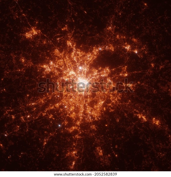 Moscow City Lights Map Top View Stock Photo 2052582839 | Shutterstock