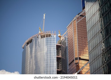 Moscow City Skyline. Moscow International Business Centre At Day Time.