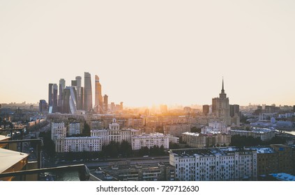 Moscow cityscape, skylines and skyscrapers, Russia