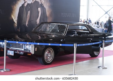 MOSCOW COMIC CON: 1 May 2017, Moscow, Russia Screen Used 1969 Chevrolet Impala Called Baby Used In The CW Television Show Supernatural On Display.