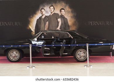 MOSCOW COMIC CON: 1 May 2017, Moscow, Russia Screen Used 1969 Chevrolet Impala Called Baby Used In The CW Television Show Supernatural On Display.