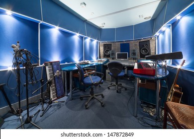 MOSCOW - DEC 25: Control Room With Music Equipment In Recording Studio Nautilus On December 25, 2012 In Moscow, Russia.