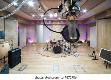 MOSCOW - DEC 25: Room With Music Equipment In Recording Studio Nautilus On December 25, 2012 In Moscow, Russia.