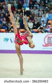 MOSCOW - Feb 20:  Mamun Margarita In Action At Rhythmic Gymnastics Grand Prix , In Moscow On February 20, 2016