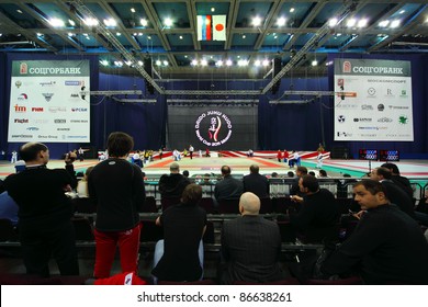 MOSCOW - FEBRUARY 19: Spectators Watching Fight At World Cup 2011 KUDO In Olympiysky Sports Complex, On February 19, 2011 In Moscow, Russia.