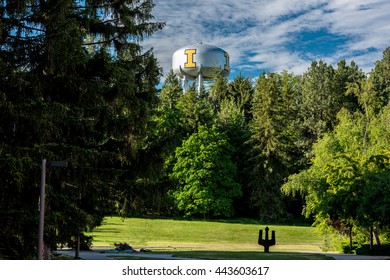 Moscow, ID, USA - June 13, 2016:University Of Idaho Campus. Iconic Water Tower