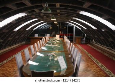 MOSCOW - JAN 6, 2018: Meeting Room In Bunker 42 Museum Of The Cold War - Military History Museum And Entertainment Complex Was Founded In 2006