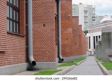 MOSCOW - JULY 12, 2015: Jewish Museum And Tolerance Center In Moscow. Historic Building Was Designed By Architect Melnikov As A Garage For Buses.