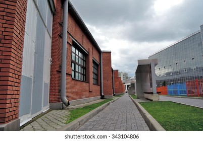 MOSCOW - JULY 12, 2015: Jewish Museum And Tolerance Center In Moscow. Historic Building Was Designed By Architect Melnikov As A Garage For Buses.