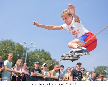 Similar Images Stock Photos Vectors Of Moscow July 31 Luzhniki Olympic Arena Mikhail Smirnov Performs A Jump Annual Russian Rollerskating Federation Contest On July 31 10 In Moscow Shutterstock