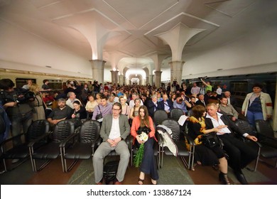 MOSCOW - MAY 19: Auditorium Before Night Concert Academic Big Chorus Of RSUH And Broadway At Metro Stations Kropotkinskaya As Part Of Museum Night, On May  19, 2012 In Moscow, Russia.