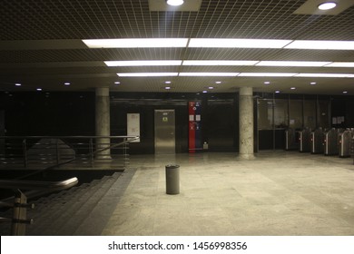 Moscow Metropolitain, Arbatsko Pokrovskaya Line, Strogino Station, Vestibule, Opened In 2008, 11.01.2015