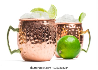 Moscow Mule Cocktail Isolated On White Background