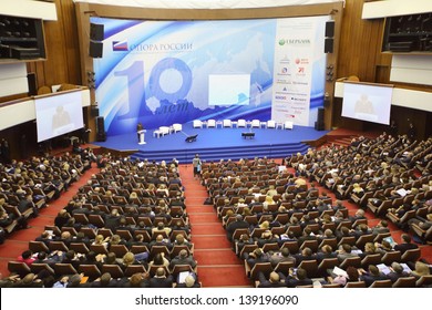 MOSCOW - NOVEMBER 14: Stage And Audience At Forum Small Business - New Economy, Dedicated To 10th Anniversary Of Organization OPORA Of RUSSIA, On November 14, 2012 In Moscow, Russia.