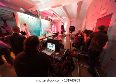 MOSCOW - OCT 23: Director, Staff And Actors On The Set Of The Video Singer Rene, On October 23, 2010 In White Studio, Moscow, Russia.