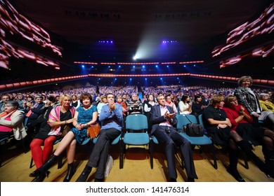 MOSCOW - OCTOBER 14: Audience Claps At Anniversary Concert Of Edyta Piecha In Kremlin Palace, On October 14, 2012 In Moscow, Russia.