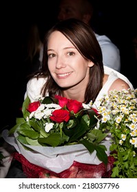 MOSCOW - OCTOBER 23: Russian Actress Chulpan Khamatova At  Mercedes-Benz Fashion Week Russia On October 23, 2011 In Moscow, Russia.