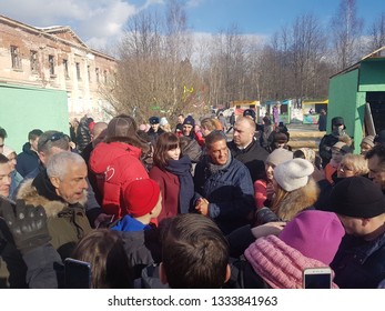 Moscow Region, Fryazino, Grebnevo Estate-09.03.2019: Samy Naceri French Star And Actor Of Taxi Films Visiting The Estate