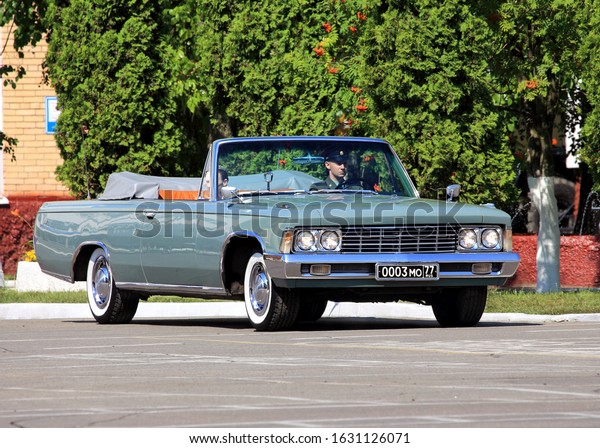 MOSCOW REGION, RUSSIA - JULY 12: Government\
convertible of the sixties of the twentieth century  on the basis\
of a short-base sedan on a show of old technology  - on July 12,\
2014in Moscow Region