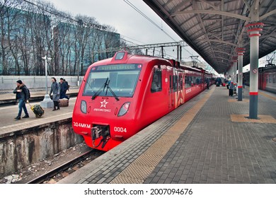 Moscow  Russia - 05 Mar 2020: AeroExpress Train, Moscow