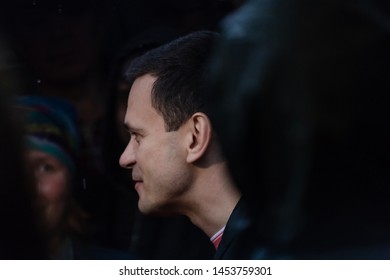 Moscow / Russia - 07.17.2019: Independent Candidate For Moscow City Duma Ilya Yashin At The Rally