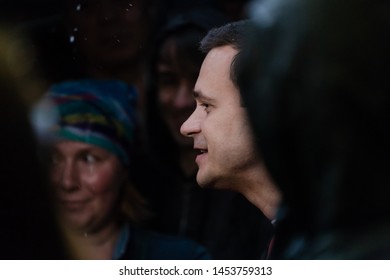 Moscow / Russia - 07.17.2019: Independent Candidate For Moscow City Duma Ilya Yashin At The Rally