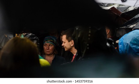 Moscow / Russia - 07.17.2019: Independent Candidate For Moscow City Duma Ilya Yashin At The Rally