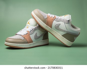 Moscow. Russia 08. 06. 2022 .womens Running Shoes Nike Air Jordan 1