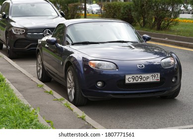 Moscow, Russia - 09.02.2020: Mazda MX-5, is a lightweight two-seater roadster with a front-engine, parked.