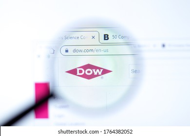 Moscow, Russia - 1 June 2020: Dow.com website page. DOW logo on display screen, Illustrative Editorial