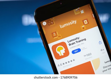 Moscow, Russia - 1 June 2020: Lumosity Brain Training Mobile App Logo On Phone Screen, Close-up Icon, Illustrative Editorial.