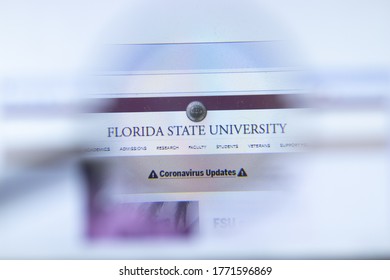 Moscow, Russia - 1 June 2020: Florida State University Website With Logo, Illustrative Editorial.