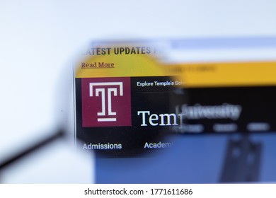 Moscow, Russia - 1 June 2020: Temple University Website With Logo, Illustrative Editorial.