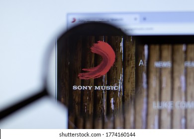 Moscow, Russia - 1 June 2020: Sony Music Website With Logo , Illustrative Editorial.