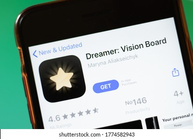 Moscow, Russia - 1 June 2020: Dreamer Vision Board App Logo On Smartphone, Illustrative Editorial.