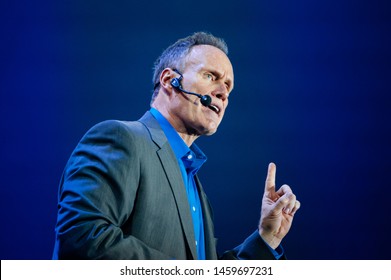 Moscow, Russia - 11.28.2017 /  Stephen M. R. Covey, An American Writer And Public Speaker (author Of The Book The SPEED Of Trust) At Synergy Global Forum In Moscow