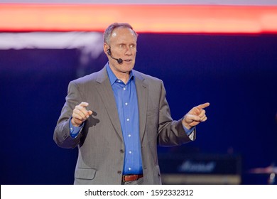 Moscow, Russia - 11.28.2017 /  Stephen M. R. Covey, An American Writer And Public Speaker (author Of The Book The SPEED Of Trust) At Synergy Global Forum In Moscow