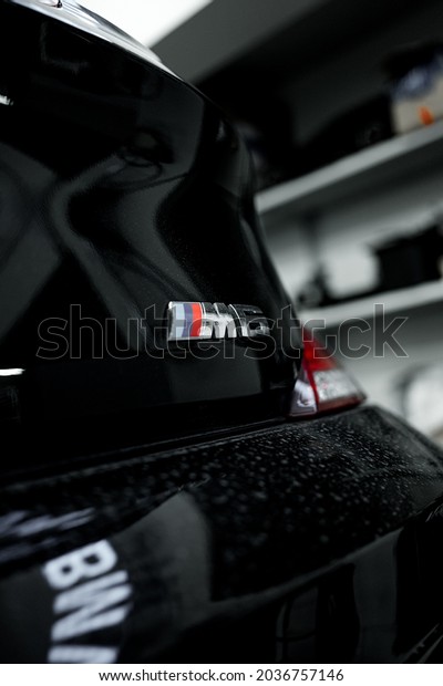 Moscow, Russia - 17.08.2021: Luxury
BMW M6 E63 in the auto service repair shop on engine
repair