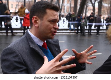 Moscow, Russia - 24.02.2019 - Ilya Yashin On Protest Demonstration