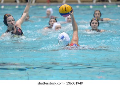 MOSCOW, RUSSIA - APRIL 10: First Final Match Of Women Water Polo LEN Trophy Between Izmailovo, Moscow And  Shturm 2002, Ruza, Russia On April 10, 2013 In Moscow, Russia