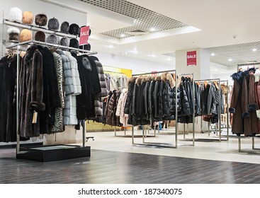 Moscow, Russia - April 13, 2014: Shop outerwear "Snow Queen" in Moscow. "Snow Queen" - Russia's largest network of multi fashion stores. The first store of the company was held in Moscow in 1998. - Shutterstock ID 187340075