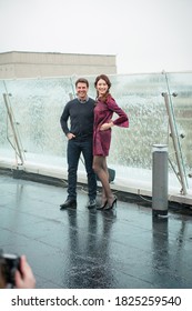 Moscow / Russia - April 2, 2013 / Tom Cruise, Olga Kurylenko In Front Of Kremlin