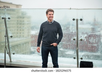 Moscow / Russia - April 2, 2013 / Tom Cruise In Front Of Kremlin