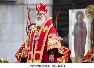 MOSCOW, RUSSIA - APRIL 22: Russian Patriarch Kirill Holds Vigil 