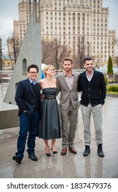 Moscow / Russia - April 27, 2013, Chris Pine, Zachary Quinto, Alice Eve, J.J. Abrams In Moscow 